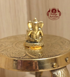 Miniature Brass Ganesha Idol 1.1 Inch