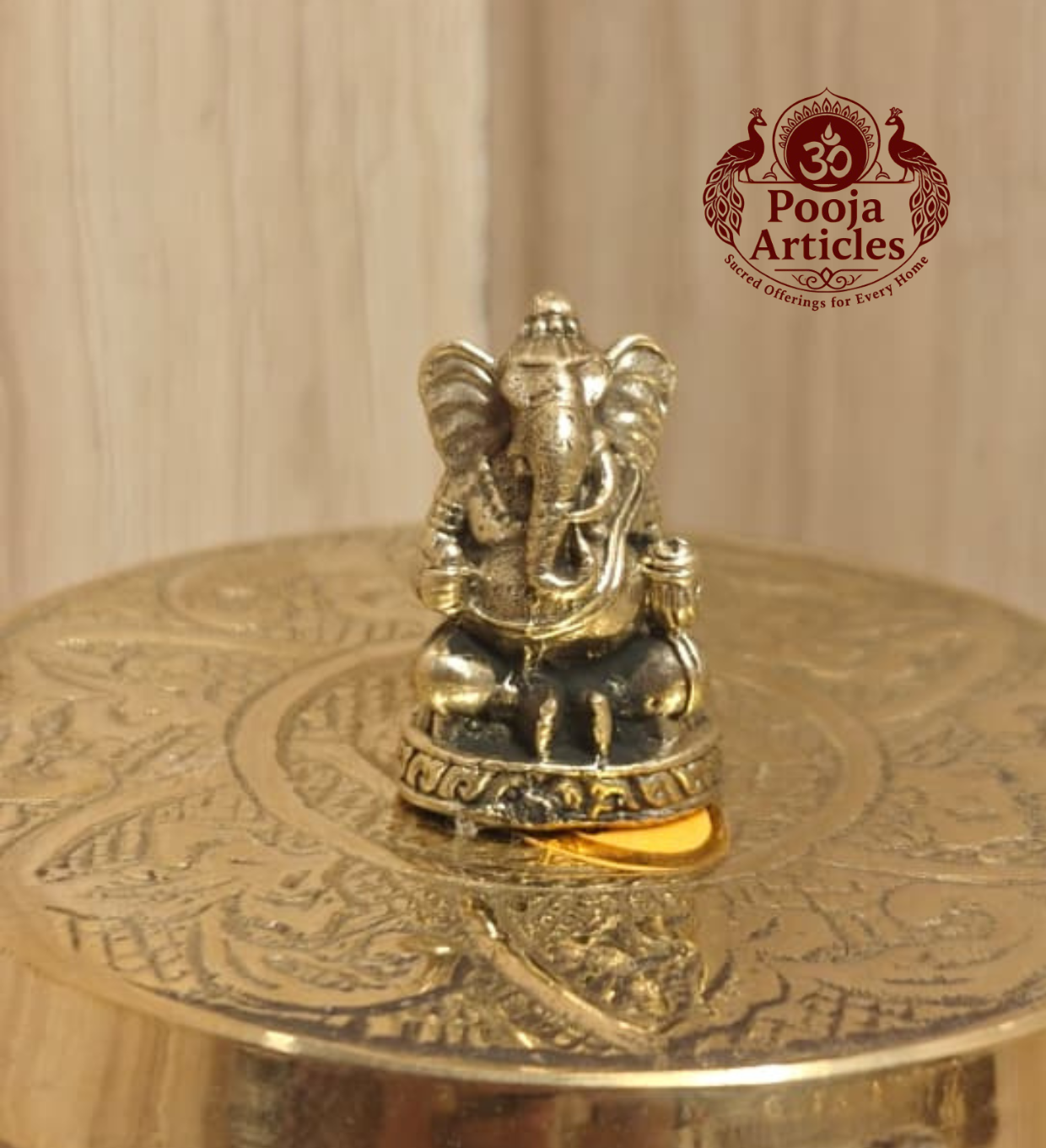 Miniature Brass Ganesha Idol 1.1 Inch