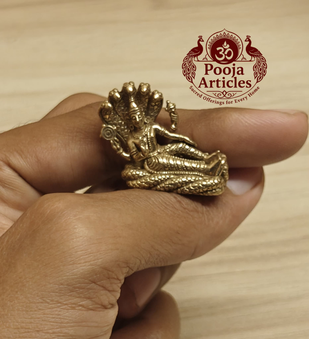 Miniature Brass Vishnu Statue 1 Inch