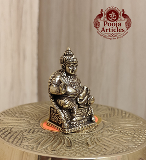 Miniature Brass Kubera Statue 1.4 Inch