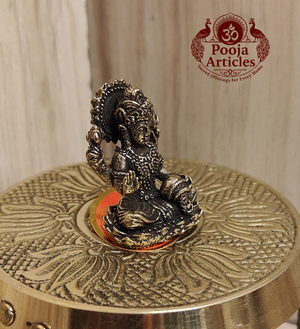 Miniature Brass Lakshmi Statue 1.3 Inch Pooja Articles