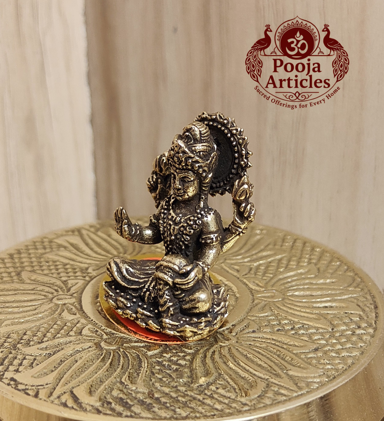 Miniature Brass Lakshmi Statue 1.3 Inch Pooja Articles