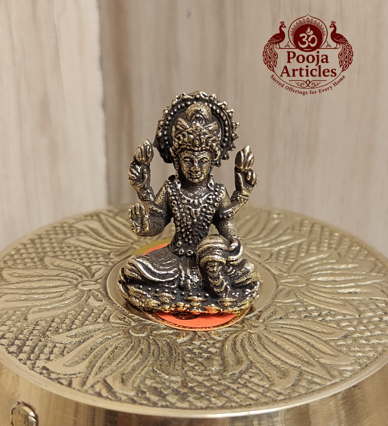 Miniature Brass Lakshmi Statue 1.3 Inch