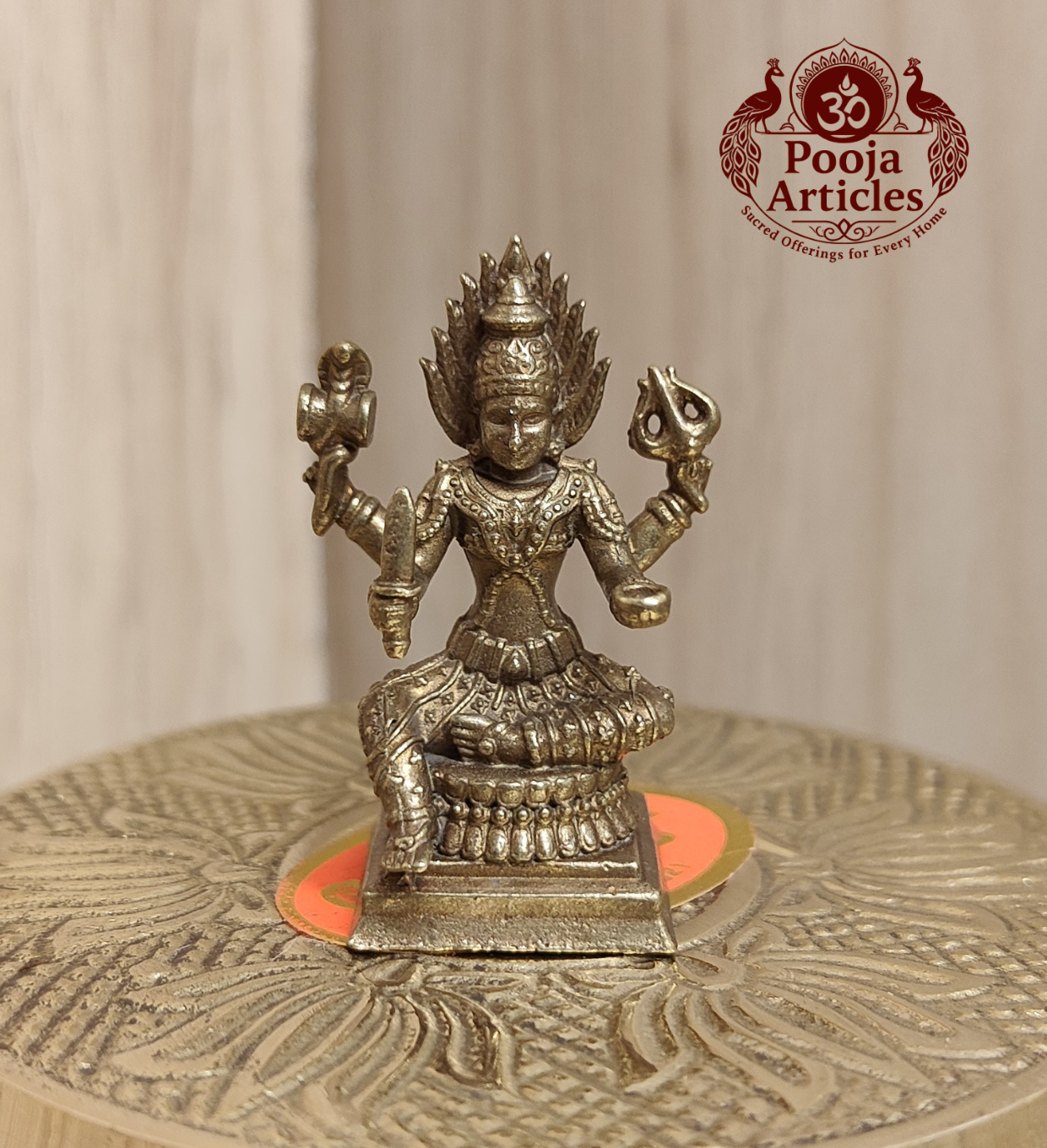 Miniature Brass Mariamman Statue 1.5 Inch