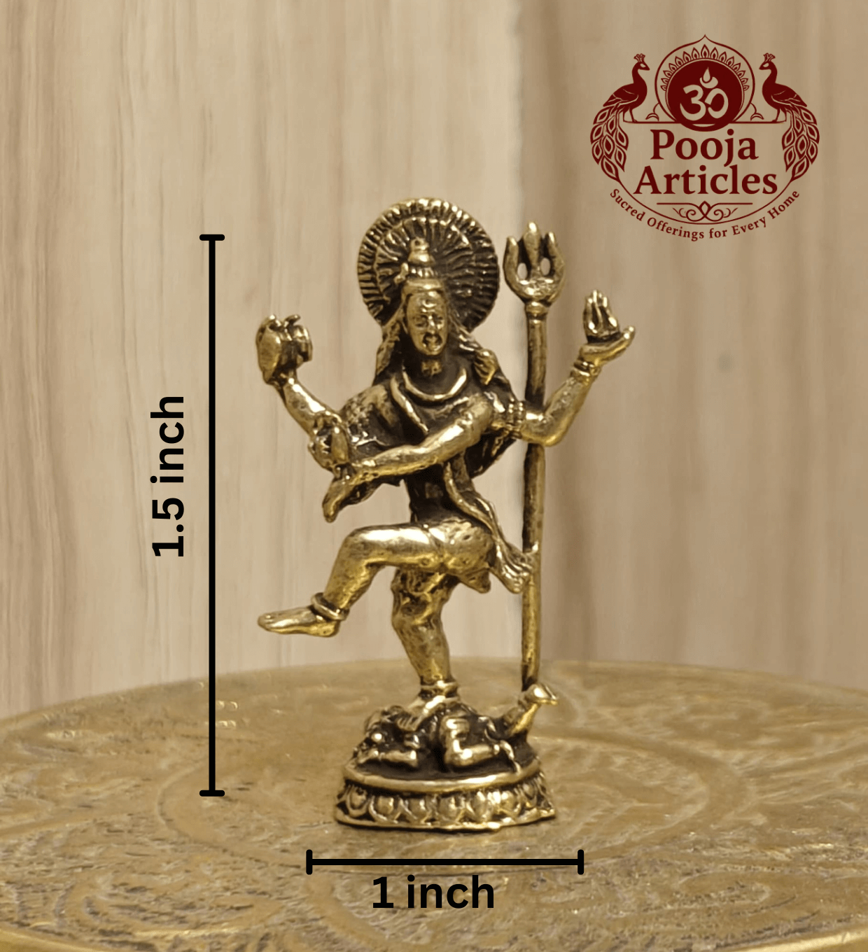 Miniature Brass Nataraja Statue 1.8 Inch