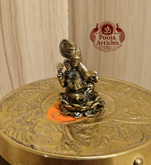 Miniature Brass Ganesh Idol 1.2 Inch