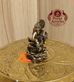 Miniature Brass Ganesh Idol 1.2 Inch