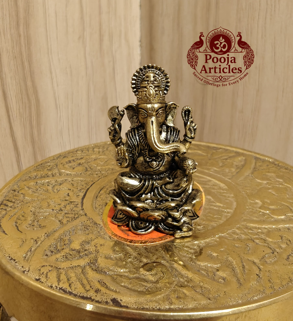 Miniature Brass Ganesh Idol 1.2 Inch