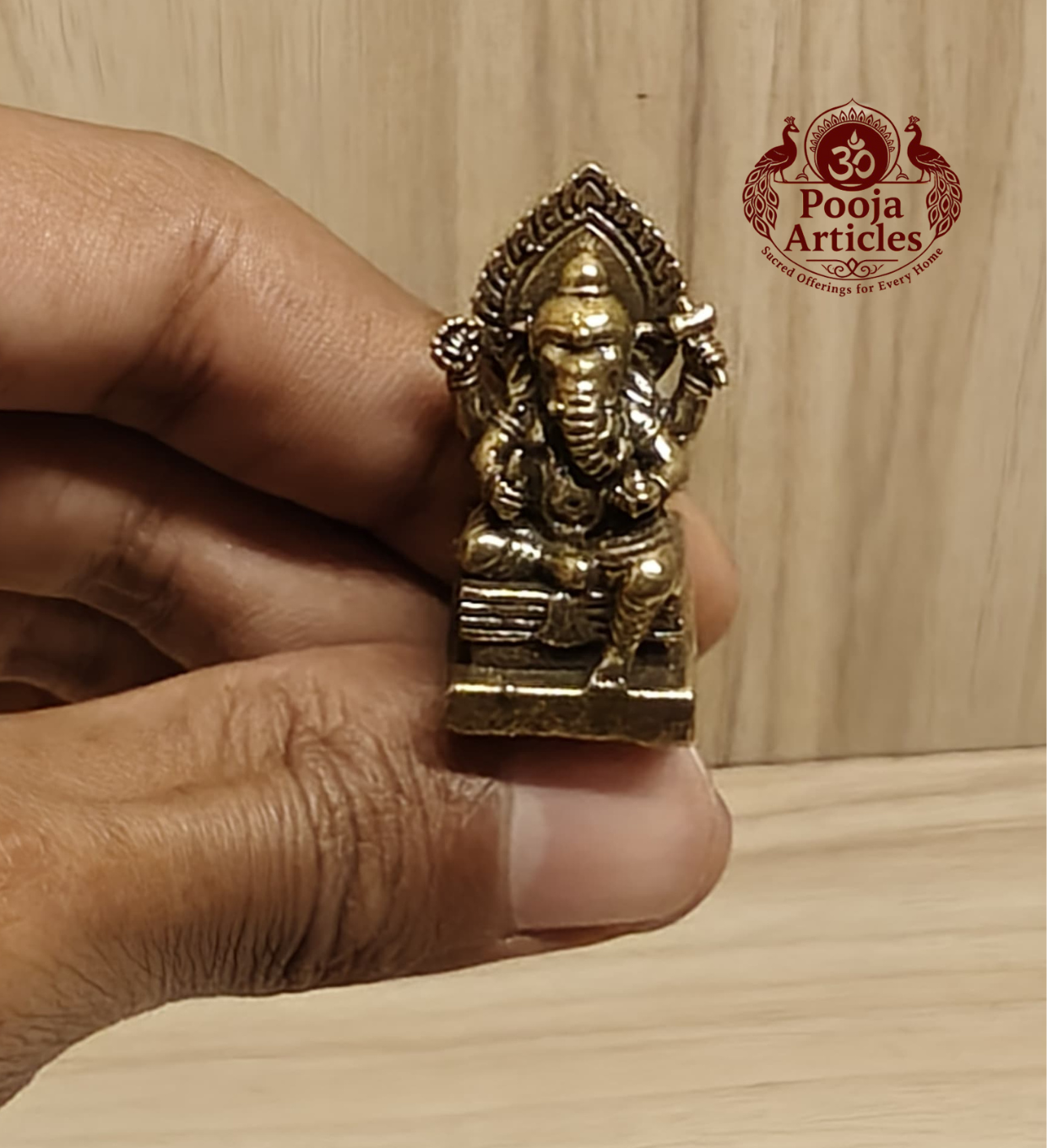 Miniature Brass Ganesh Statue 1.5 Inch
