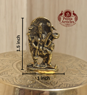 Miniature Brass Goddess Kali Idol 1.5 Inch