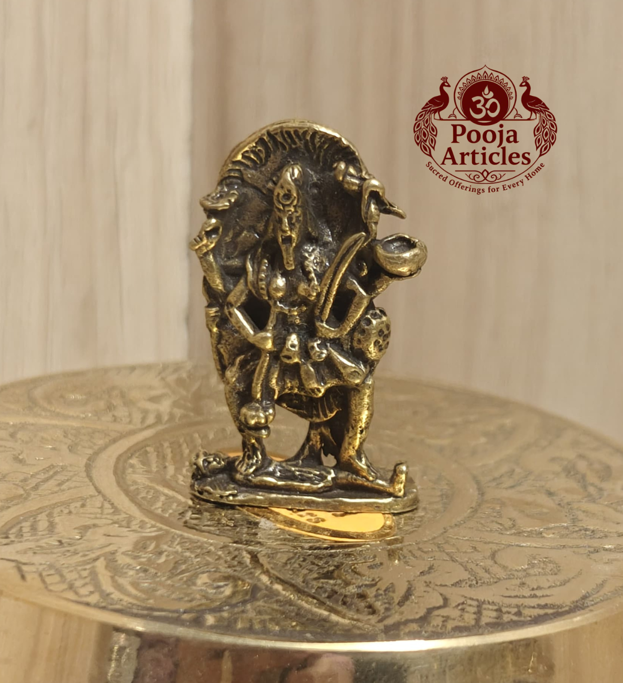 Miniature Brass Goddess Kali Idol 1.5 Inch