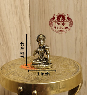 Miniature Brass Hanuman Idol 1.5 Inch