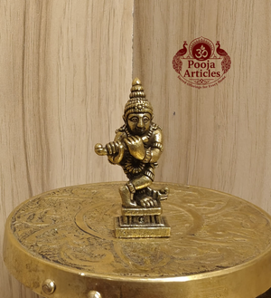 Miniature Brass Krishna Murti 1.6 Inch