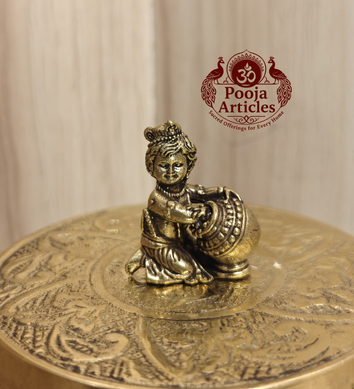 Miniature Brass Krishna Statue 1.1 Inch