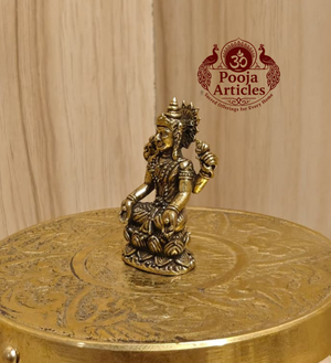 Miniature Brass Lakshmi Idol 1.4 Inch