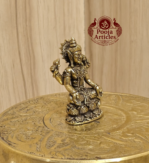 Miniature Brass Lakshmi Idol 1.4 Inch