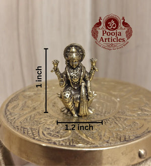 Miniature Brass Lakshmi Statue 1 Inch Pooja Articles