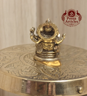 Miniature Brass Lord Ganesha Idol 1.1 Inch Pooja Articles