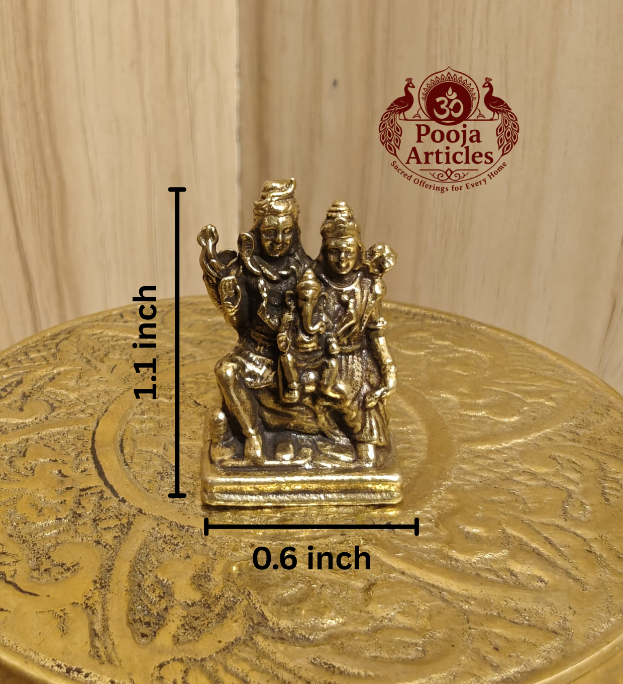 Miniature Brass Shiva Parivar Idol 1.1 Inch