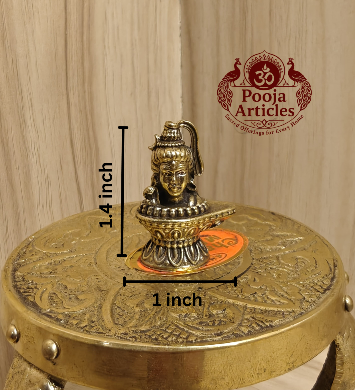 Miniature Brass Shiva Lingam 1.4 Inch