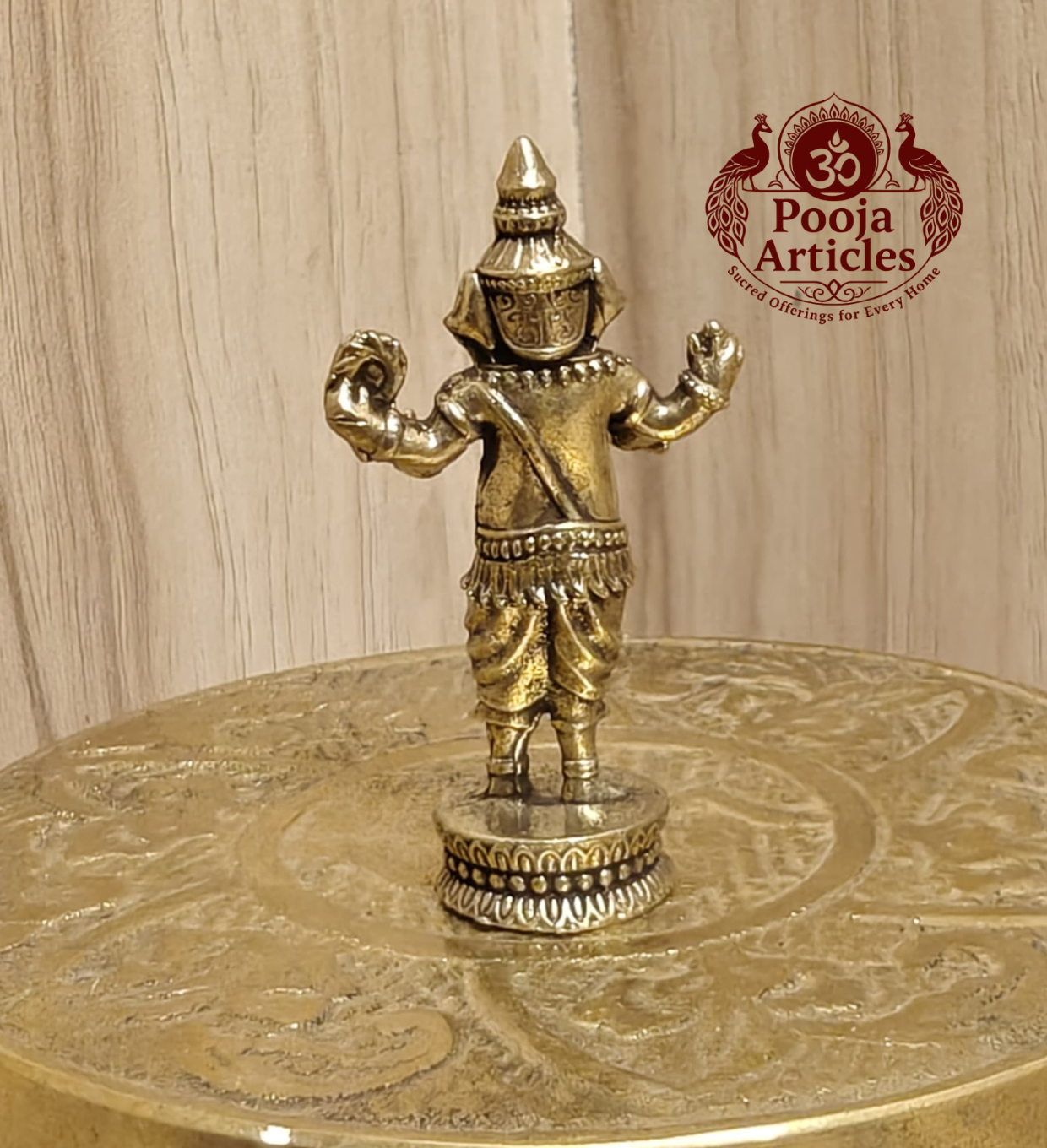 Miniature Brass Standing Ganesh Idol 1.6 Inch