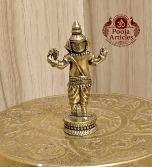Miniature Brass Standing Ganesh Idol 1.6 Inch