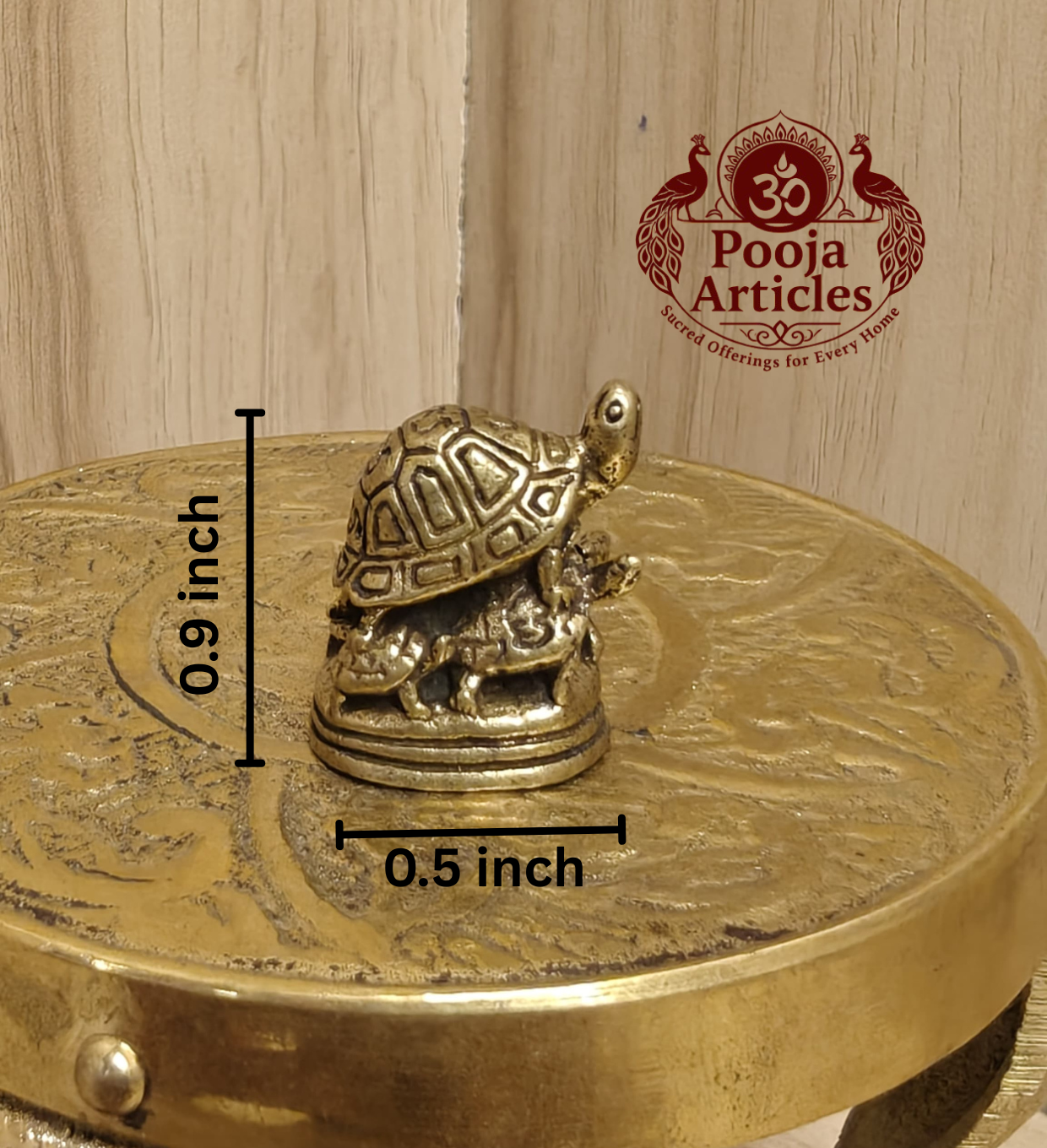 Miniature Brass Tortoise Statue 0.9 Inch