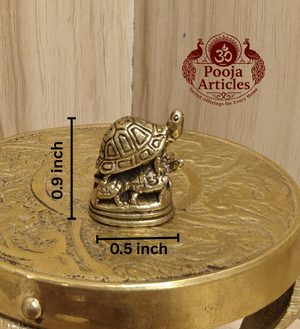 Miniature Brass Tortoise Statue 0.9 Inch