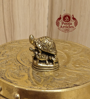Miniature Brass Tortoise Statue 0.9 Inch