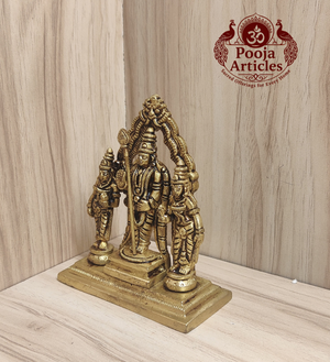 Brass Murugan Valli Deivanai Idol 4.2 Inch