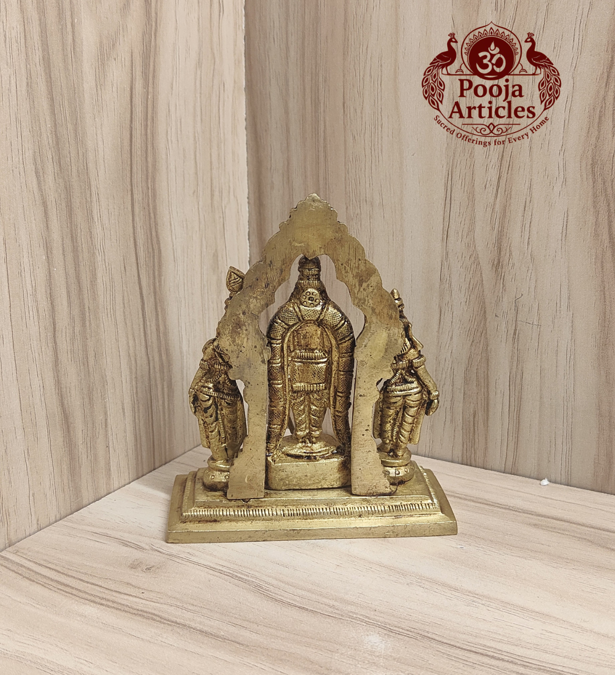 Brass Murugan Valli Deivanai Idol 4.2 Inch