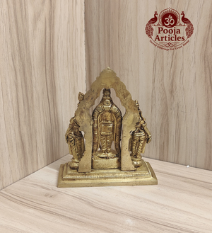 Brass Murugan Valli Deivanai Idol 4.2 Inch