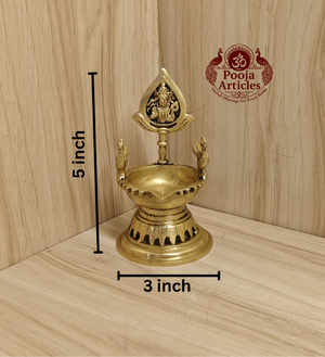 Brass Murugan with Peacock Diya 5 Inch