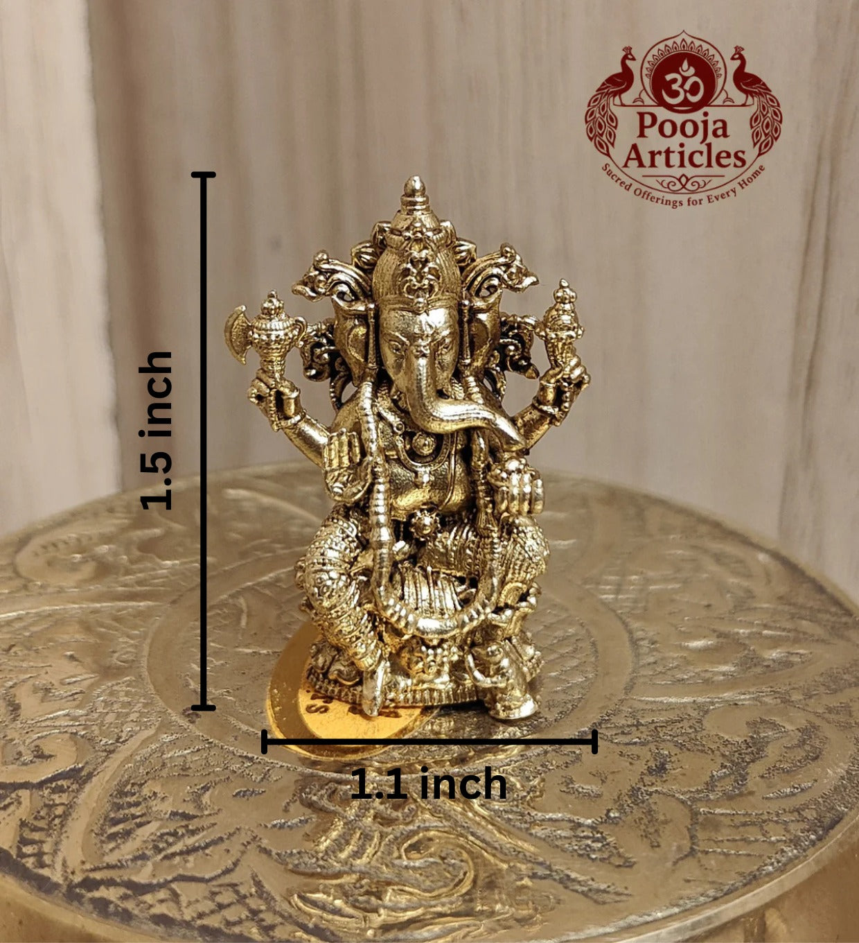 Panchaloha Ganesha Idol 1.5 Inch