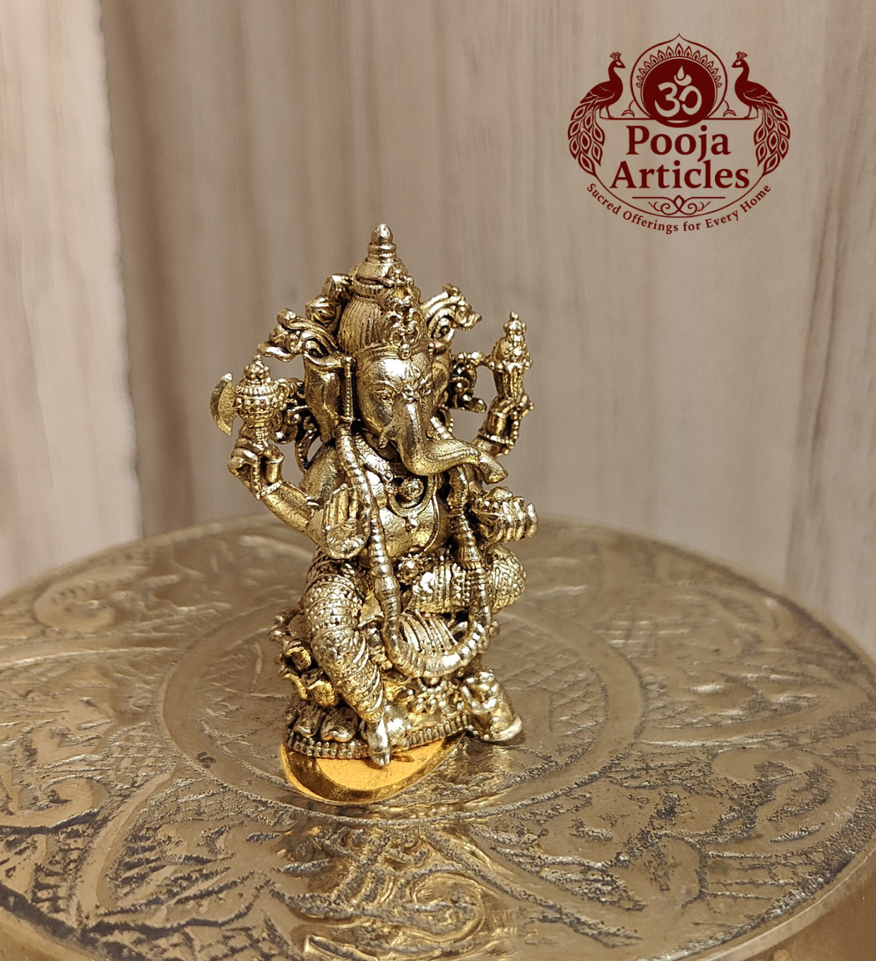 Panchaloha Ganesha Idol 1.5 Inch Pooja Articles