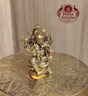 Panchaloha Ganesha Idol 1.5 Inch Pooja Articles