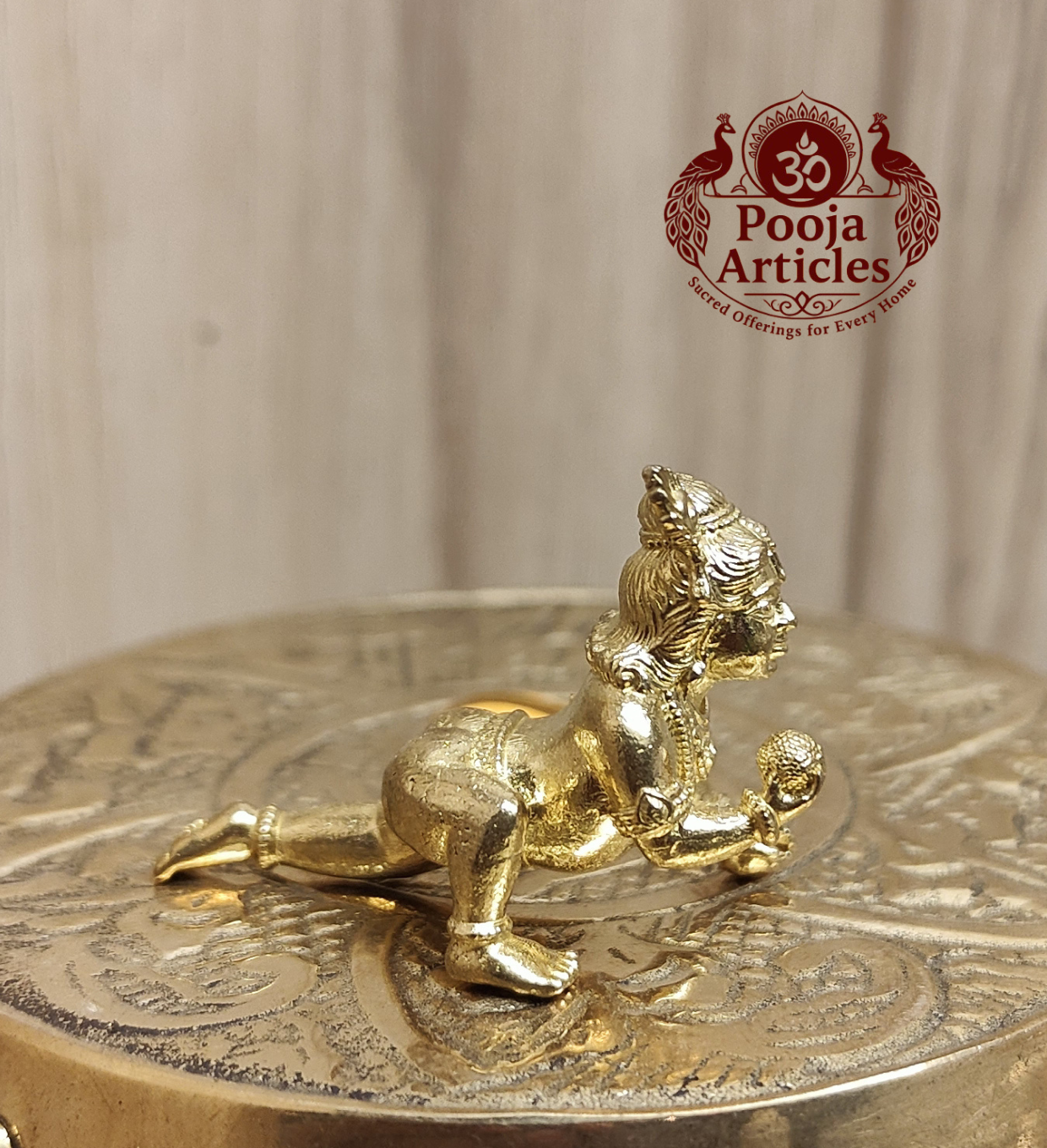 Panchaloha Krishna Idol 1 Inch Pooja Articles
