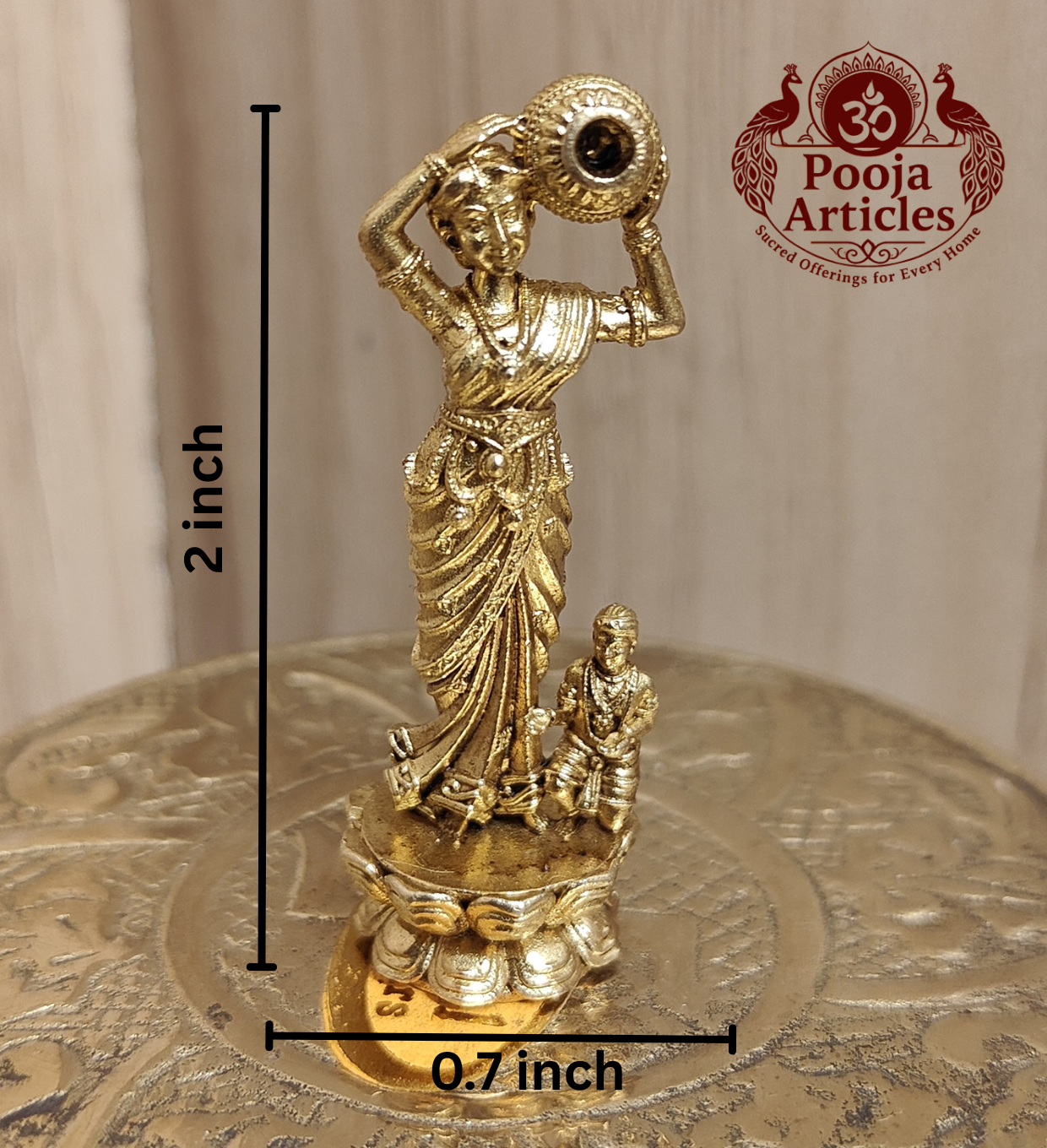 Panchaloha Lady Figurine Statue 2 Inch