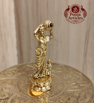 Panchaloha Lady Figurine Statue 2 Inch Pooja Articles