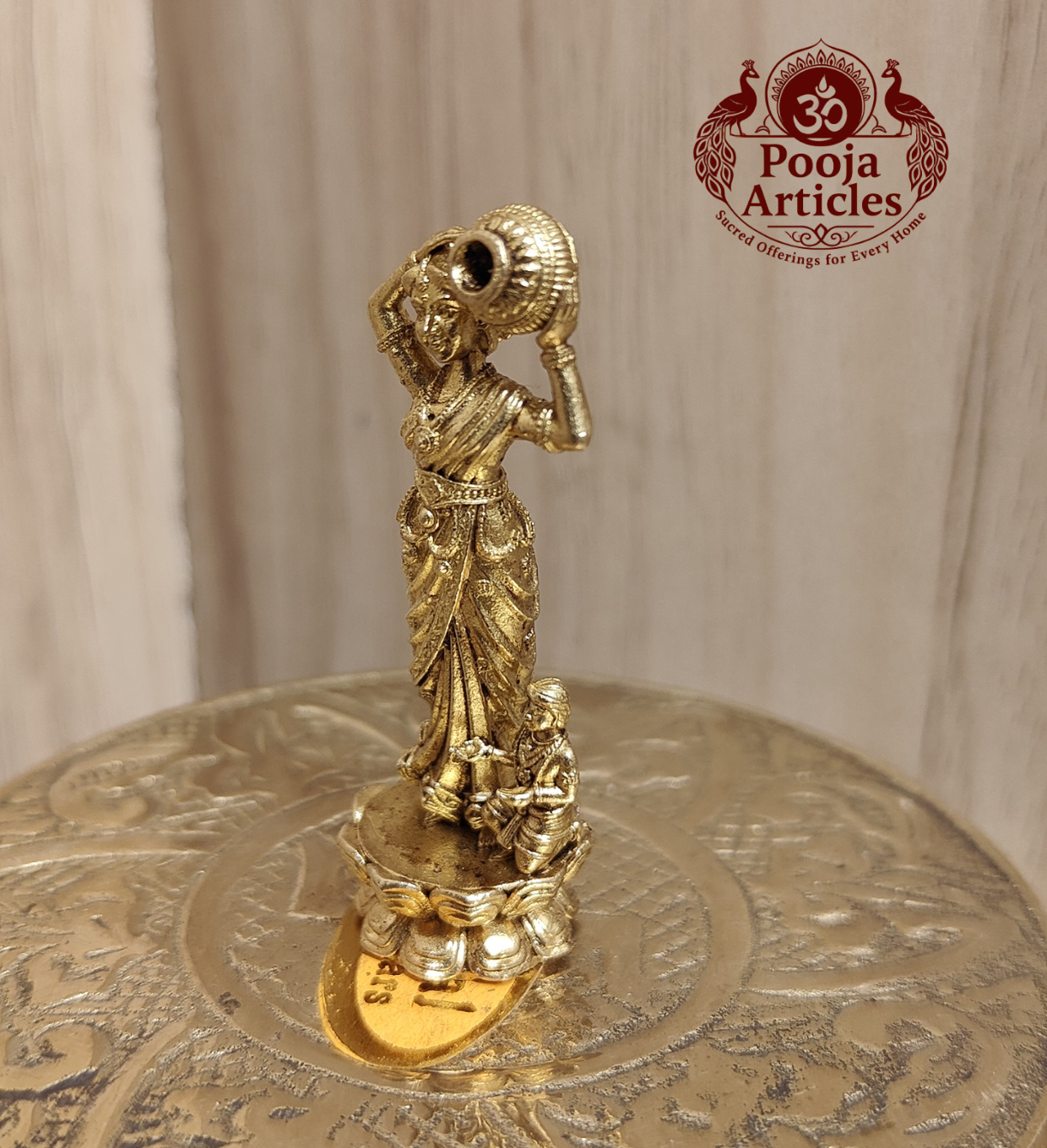 Panchaloha Lady Figurine Statue 2 Inch Pooja Articles