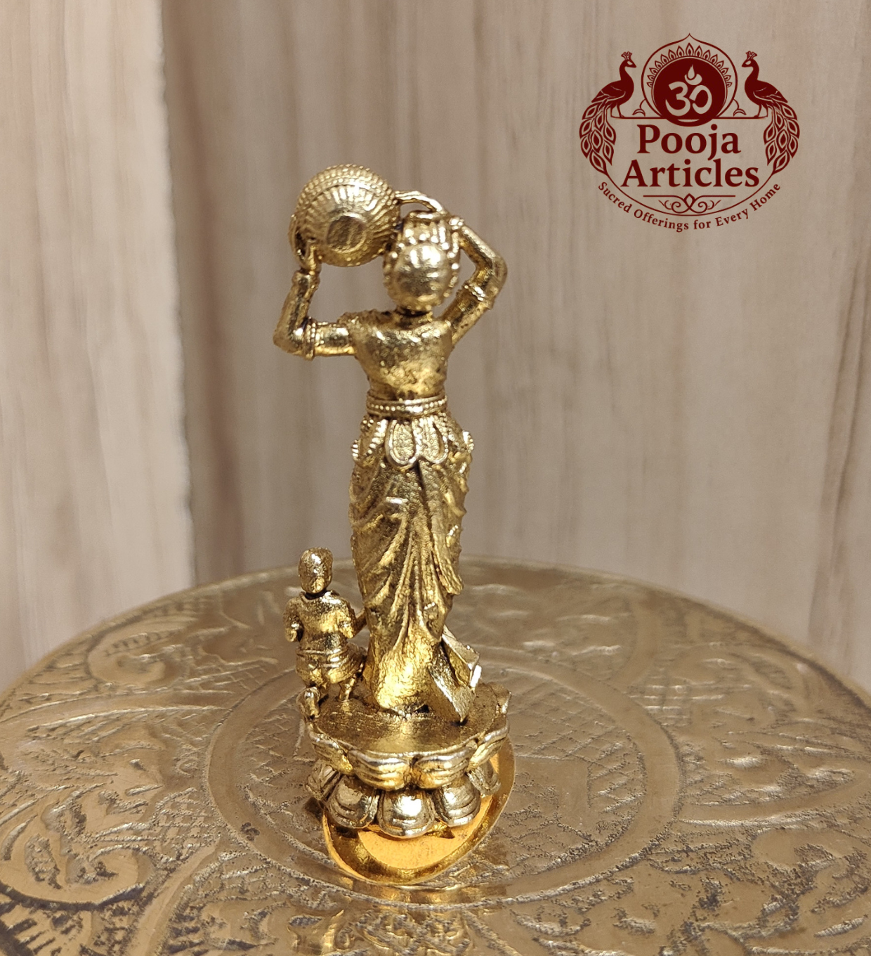 Panchaloha Lady Figurine Statue 2 Inch Pooja Articles