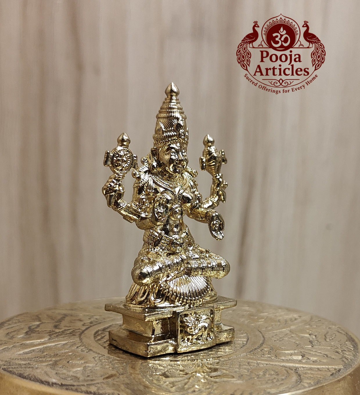 Panchaloha Lakshmi Statue 2 Inch Pooja Articles