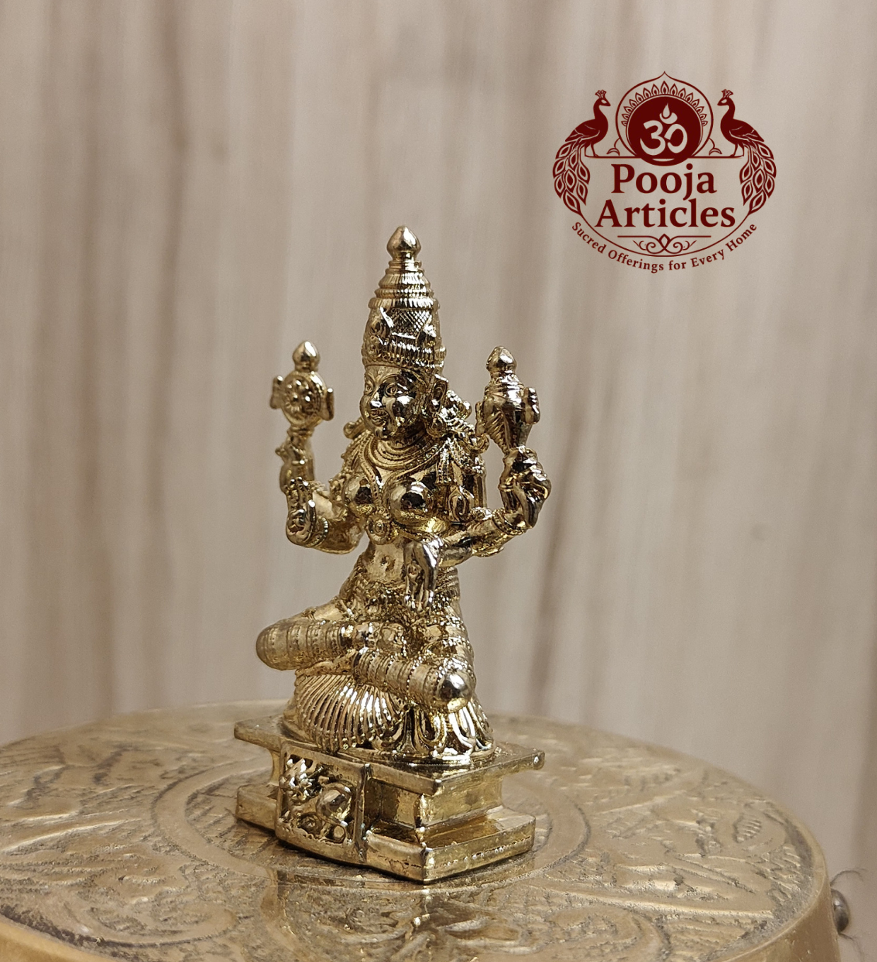 Panchaloha Lakshmi Statue 2 Inch Pooja Articles