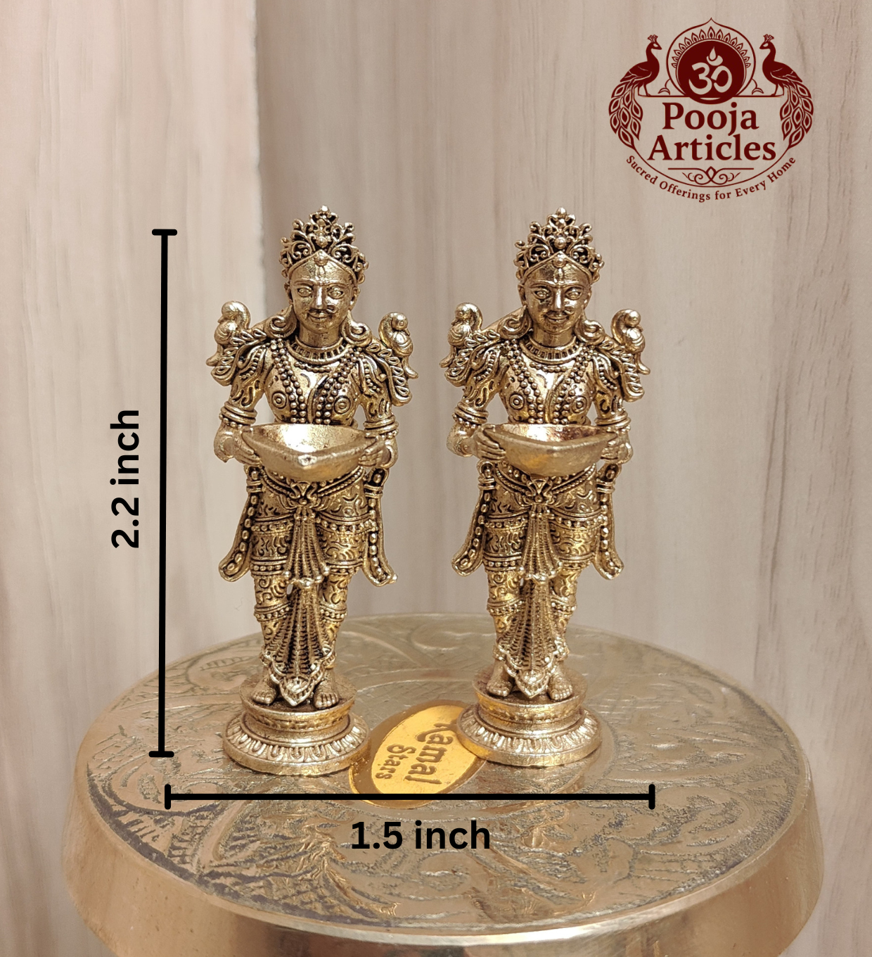 Panchaloha Paavai Vilakku (2 pcs) 2.2 Inch