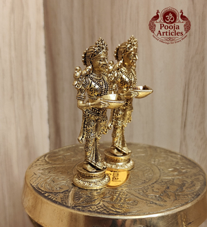 Panchaloha Paavai Vilakku (2 pcs) 2.2 Inch Pooja Articles