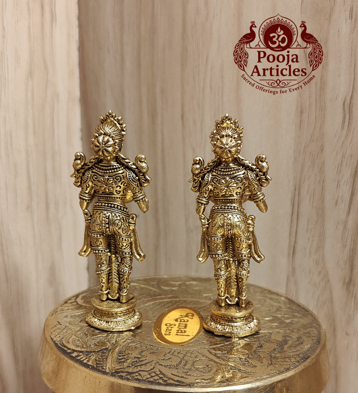 Panchaloha Paavai Vilakku (2 pcs) 2.2 Inch Pooja Articles