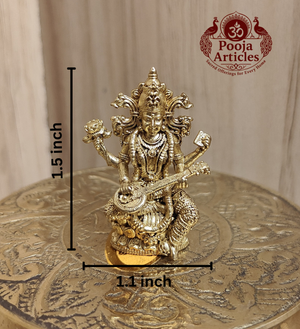 Panchaloha Saraswati Idol 1.5 Inch Pooja Articles