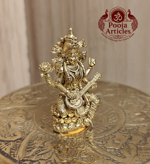 Panchaloha Saraswati Idol 1.5 Inch Pooja Articles