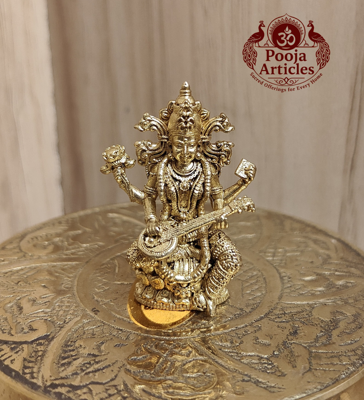 Panchaloha Saraswati Idol 1.5 Inch