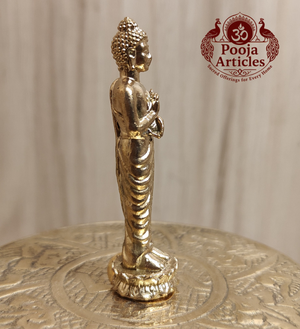 Panchaloha Standing Buddha Idol 2.2 Inch Pooja Articles